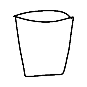 Hand-drawn trash can
